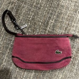 Vintage Lacoste Red Corduroy Wristlet